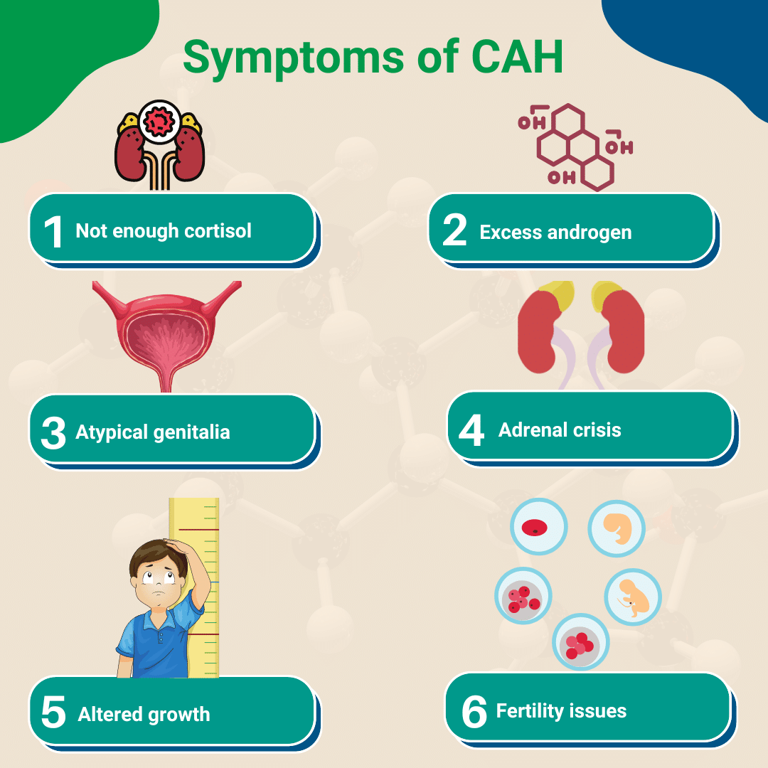 علائم بیماری ژنتیکی هایپرپلازی مادرزادی آدرنال